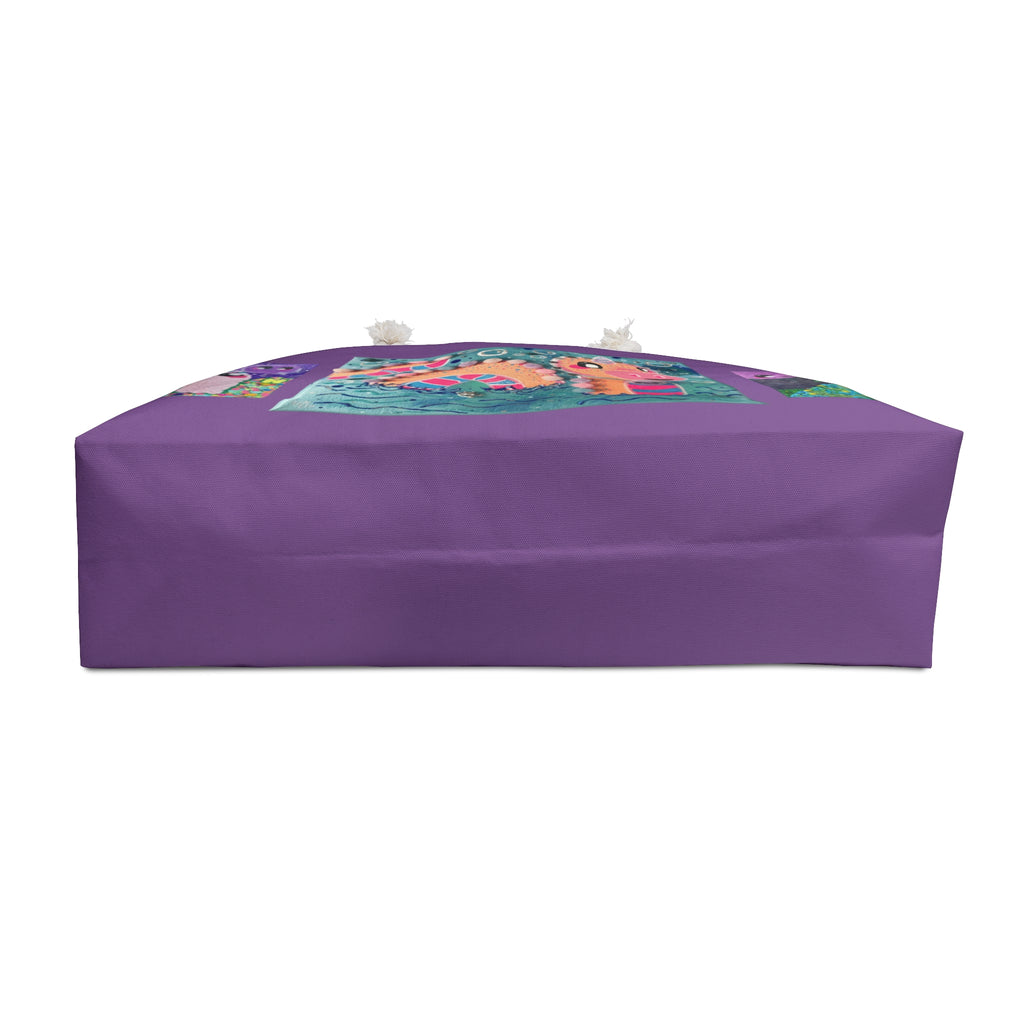 Purple Art Collage Weekender Bag — Cute Cryptids Print