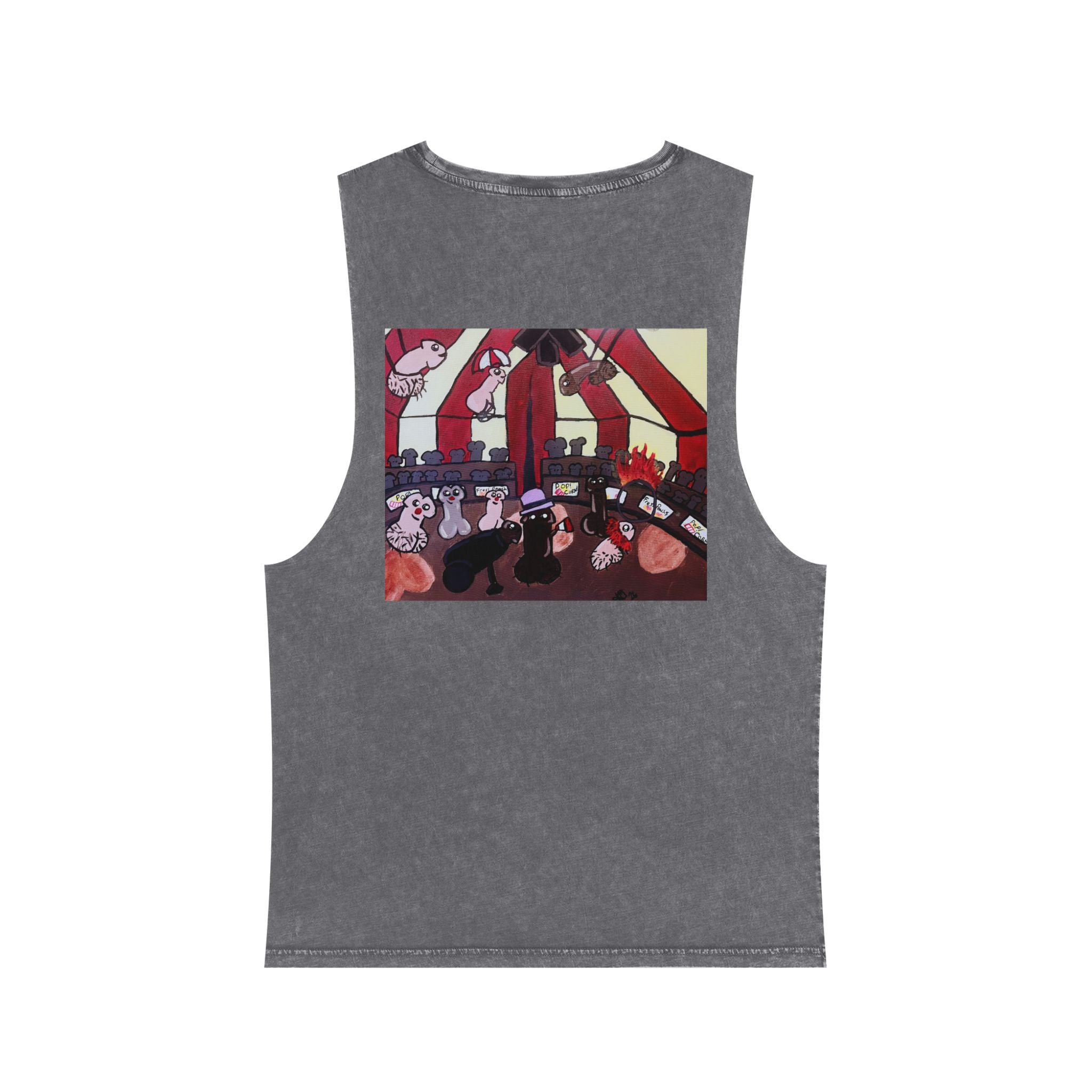 Stonewash Tank Top — "The Greatest S*** Show" Vintage Carnival Graphic