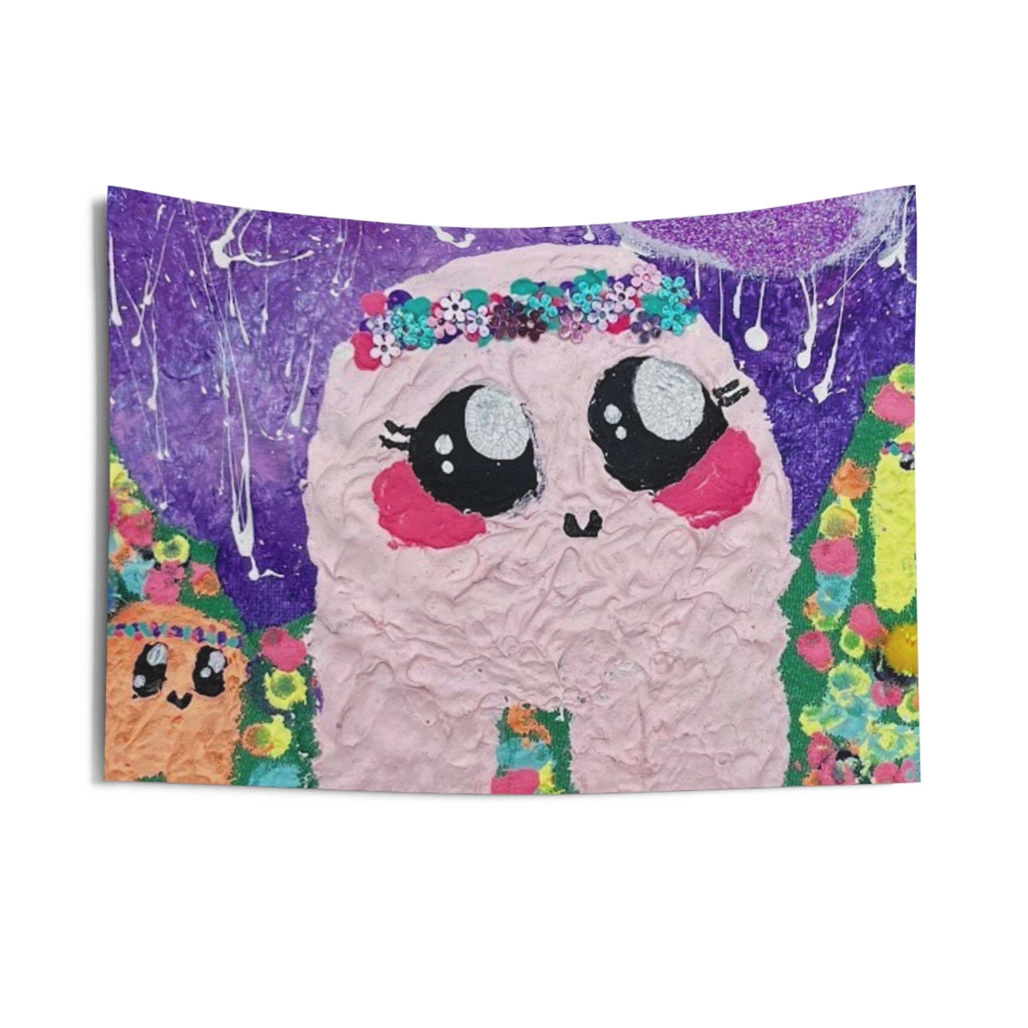Cute Cryptid Wall Tapestry — Cute Fresno Nightcrawlers Bedroom Decor