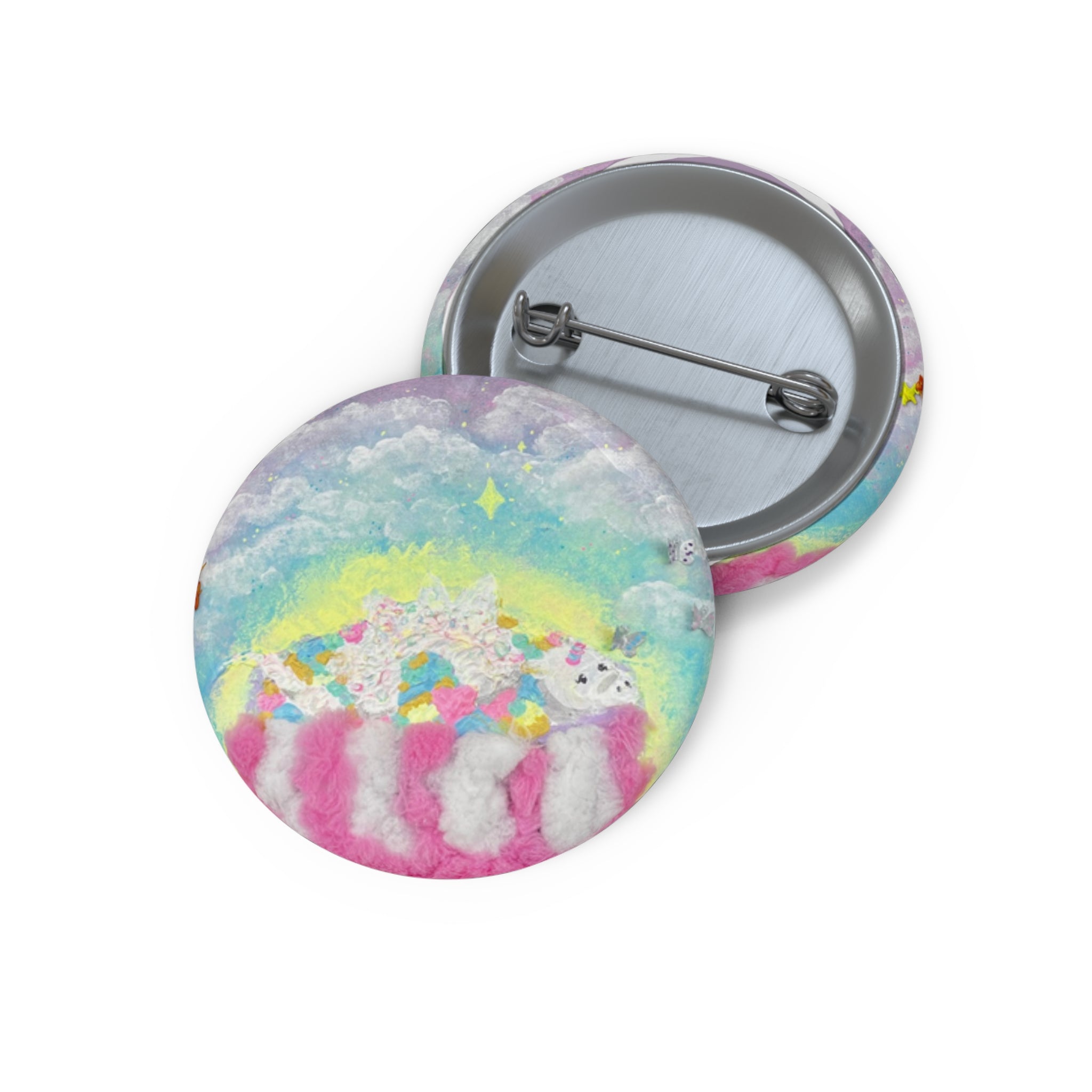 Cryptid Pin Button — Cute LochNess Lucky Charm Enamel-Style Badge