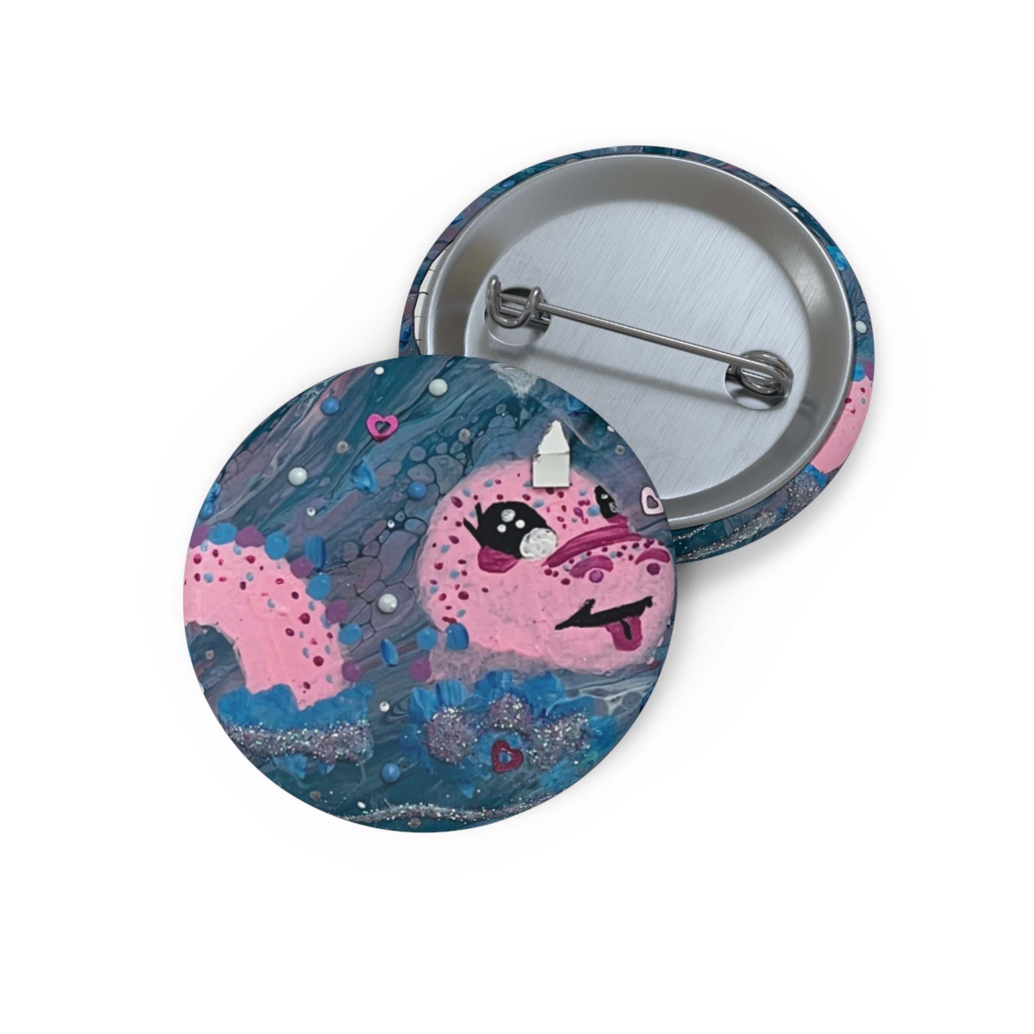 Cute Cryptid Pin Button — Cute Nessie 2 Enamel-Style Badge