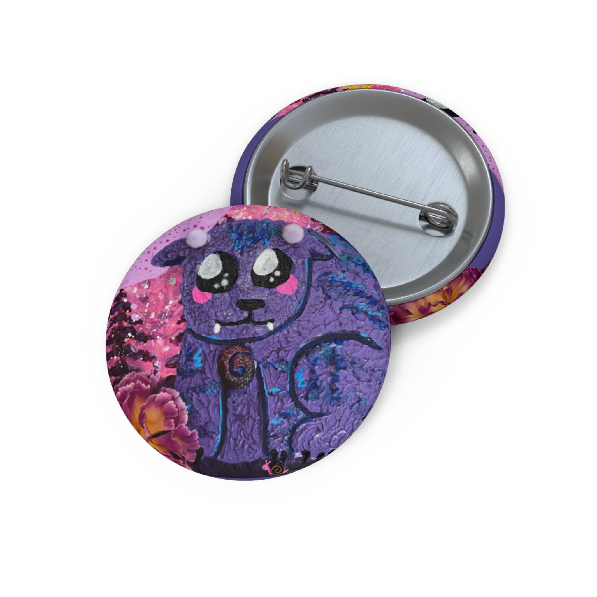 Cute Cryptid Pin Button — Cute Nadi Bear Enamel-Style Badge